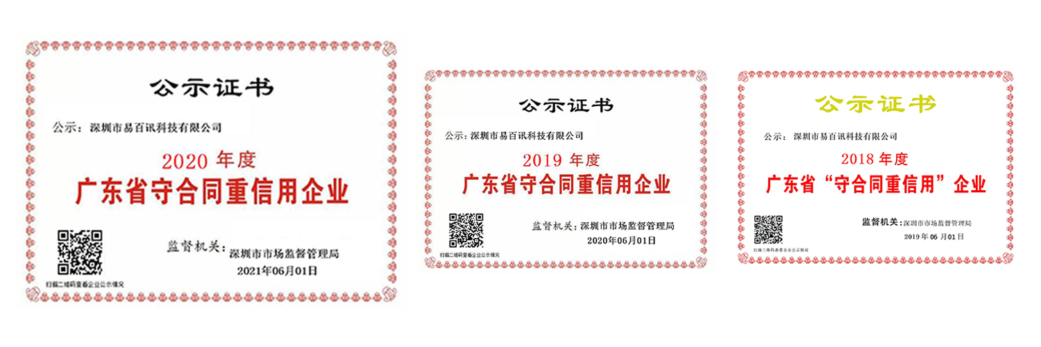 恭贺【www.abg22.com摇之川科技】连续三年获得“广东省守合同重信用企业”荣誉称号